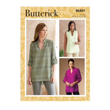Naaipatroon Butterick 6801 blouse, maat 44- 50, Dui/En/Fr