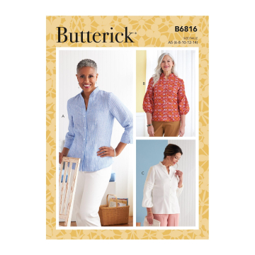 Naaipatroon Butterick 6816 blouse, maat 40-48, Dui/En/Fr
