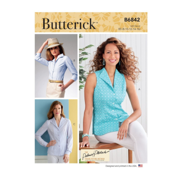 Naaipatroon Butterick 6842 blouse, maat 42-50, Dui/En/Fr