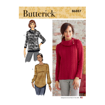 Naaipatroon Butterick 6857 pullover, maat 32-48, Dui/En/Fr