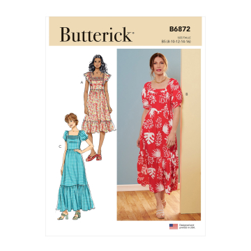 Patron Butterick 6872 robe femme, taille 34-42, en français