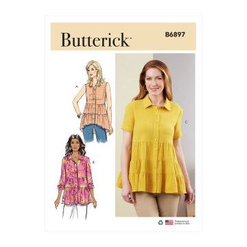 Naaipatroon Butterick 6897 blouse, maat 34-42, Dui/En/Fr