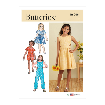 Patron Butterick 6908 combinaison robe enfants, taille 127-155 cm, en français