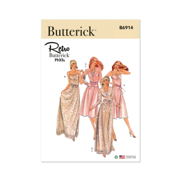 Patron Butterick 6914 robe rétro femme, taille 42-50, en français