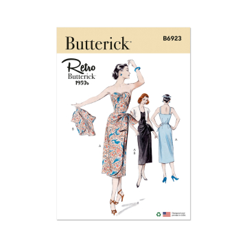 Patron Butterick 6923 robe rétro femme, taille 42-50, en français