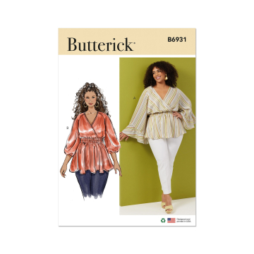 Naaipatroon Butterick 6931 blouse, maat 46-54, Dui/En/Fr