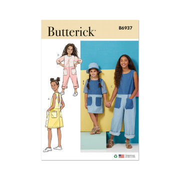 Patron Butterick 6937 combinaison robe enfants, taille 3-6 ans, en français