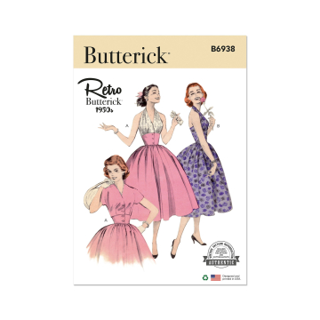 Patron Butterick 6938 robe et veste vintage femme, taille 32-40, en français