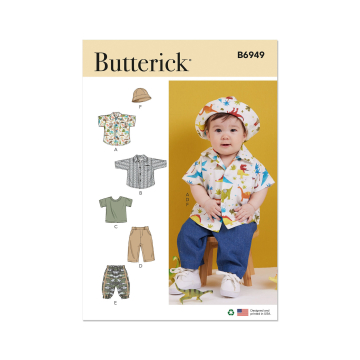 Patron Butterick 6950 ensemble bébé, taille 0,5-4 ans, en français