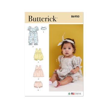 Patron Butterick 6950 ensemble bébé, taille 1-18M, en français