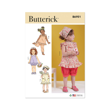 Patron Butterick 6951 ensemble enfant, taille 0,5-4 ans, en français