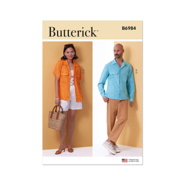 Naaipatroon Butterick 6984 unisex combinatie, maat XS-XL, Dui/En/Fr