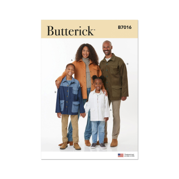 Patron Butterick 7016 veste pour toute la famille, version papier, taille XS-XL, en français