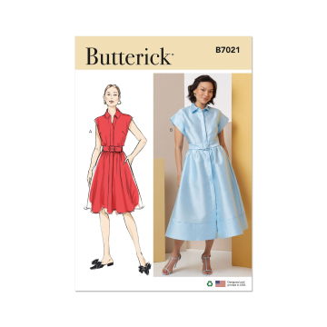 Patron Butterick 7021 robe vintage femme, version papier, taille 42-50, en français