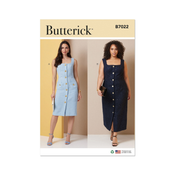 Patron Butterick 7022 robe femme, version papier, taille 46-54, en français