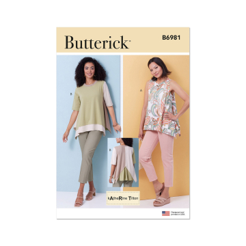 Naaipatroon Butterick 6981 blouse, maat XS-XXL, Dui/En/Fr