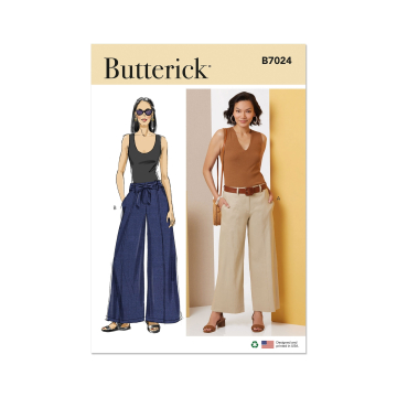 Naaipatroon Butterick Dames Broek 7024, maat 44-52, Dui/En/Fr