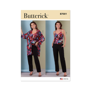 Naaipatroon Butterick Dames Jas, Top & Broek 7001, maat 42-50, Dui/En/Fr