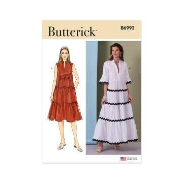 Naaipatroon Butterick Dames Jurk 6993, maat 44-52, Dui/En/Fr