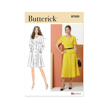 Patron Butterick 7005 robe femme, version papier, taille 40-48, en français