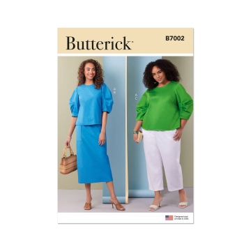 Naaipatroon Butterick Dames Top, Rok & Broek 7002, maat 46-54, Dui/En/Fr