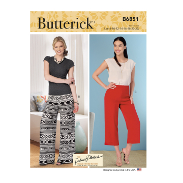 Naaipatroon Butterick Designer broek 6851, maat  32-48, Dui/En/Fr