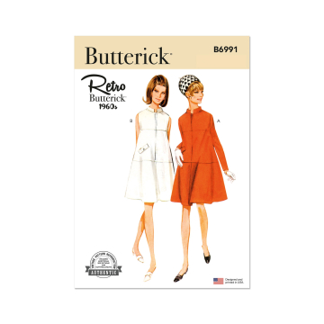 Patron Butterick 6991 robe femme vintage, version papier, taille 34-42, en français