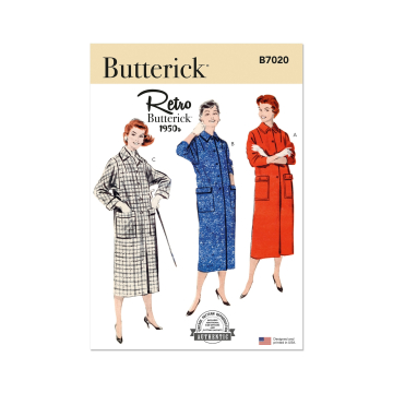 Patron Butterick retro 7020 manteau vintage femme, taille 36-44, en français