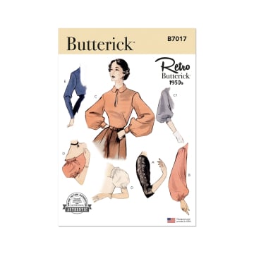 Naaipatroon Butterick Retro mouwen 7017, maat  S-XL, Dui/En/Fr