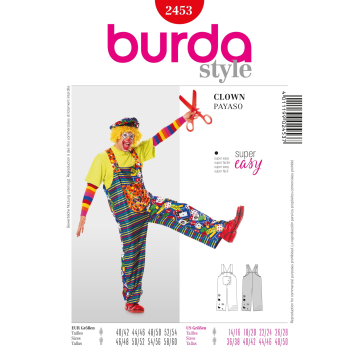 Naaipatroon Burda 2453, kostuum: clown, Dui/En/Fr