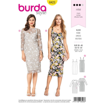 Patron Burda 6423 Robe cocktail, en français