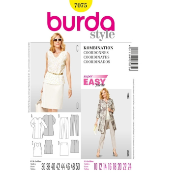 Patron Burda 7075 Combinaison femme, en français