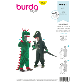 Sewing pattern Dinosaur & Dragon, Burda 2503, Dui/En/Fr