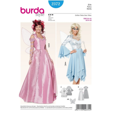 Naaipatroon Burda 2372, kinderkostuum: elf, jurk, Dui/En/Fr