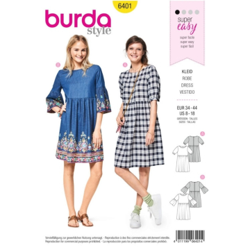 Schnittmuster Empirekleider, Burda 6401