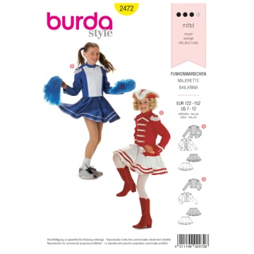 Patron Burda 2472 Déguisement Majorette, en français