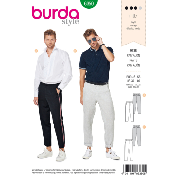 Patron de couture pantalon Burda 7400 - Maman La Fée