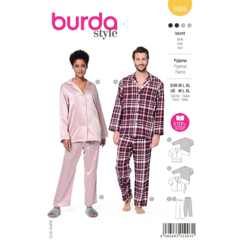 Naaipatroon Herenpyjama, Burda 5956, Dui/En/Fr