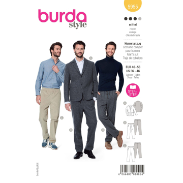 Naaipatroon Herenkostuum, Burda 5955, Dui/En/Fr