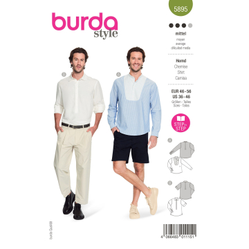 Naaipatroon herenhemd, Burda 5894, Nl/Dui/En/Fr