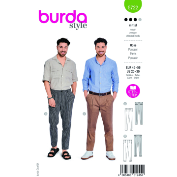 Naaipatroon Broek Burda 5722, Nl/Dui/En/Fr