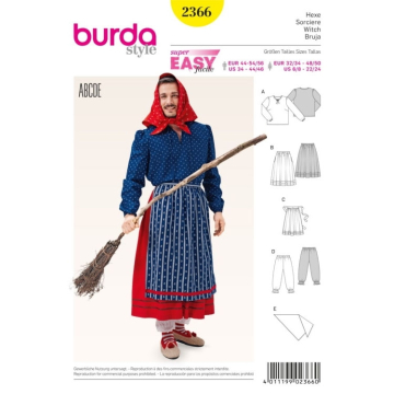 Patron Burda 2366 Sorcière, en français