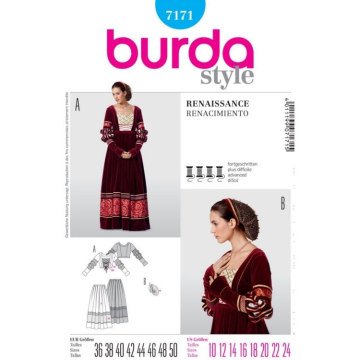 Sewing pattern Renaissance, Burda 7171, En/Ger/Fr