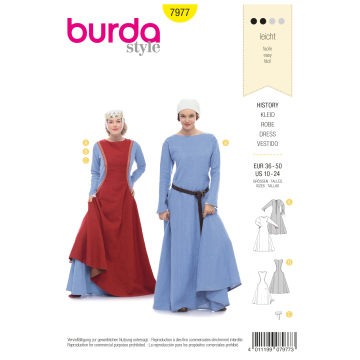 Patron Burda 7977 Robe historique, en français