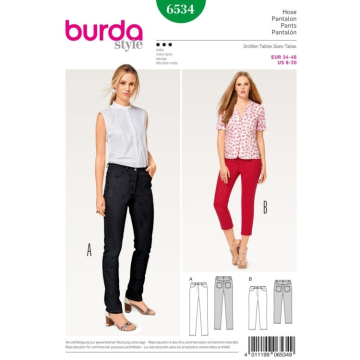 Pants , Trousers , Jeans – 3/4 Pants, Burda 6534, Dui/En/Fr