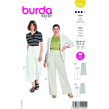 Naaipatroon Burda 5735 Broek, Nl/Dui/En/Fr