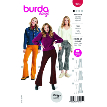 Naaipatroon broek, Burda 5874, Nl/Dui/En/Fr