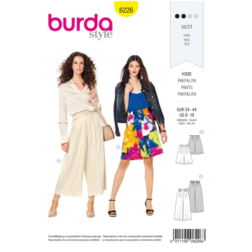 Naaipatroon broek, Burda 6226, Dui/En/Fr