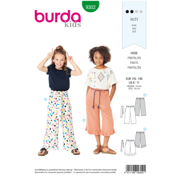 Naaipatroon broek, Burda Kids 9302, Dui/En/Fr