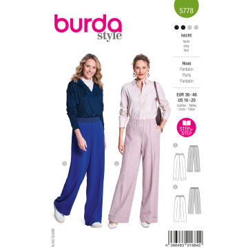 Naaipatroon Broek Dames Burda 5778, NL/DE/GB/FR